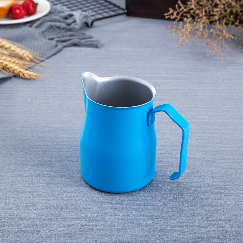 Pitcher Stainless Steel Water Pitcher Frothing Pitcher Jug Espresso for Coffee Moka Cappuccino Latte Drinks Barista: 501-600ml / Blue