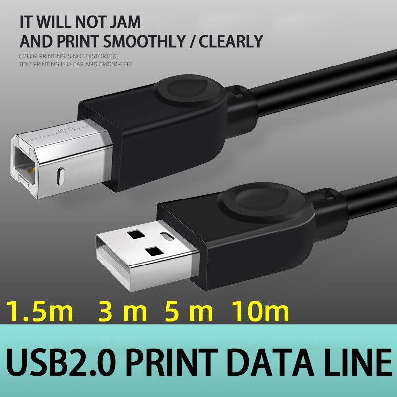 50cm/100cm/150cm/300cm Usb Cable For Printer High Speed A To B Male To Male Usb Printer Cable Data Sync For 3D Label Printer