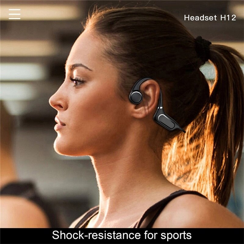 H12 Draadloze Bluetooth Beengeleiding Koptelefoon Stereo Oordopjes Sport Waterdichte Hoofdtelefoon Noise Cancellation Headset Met Microfoon