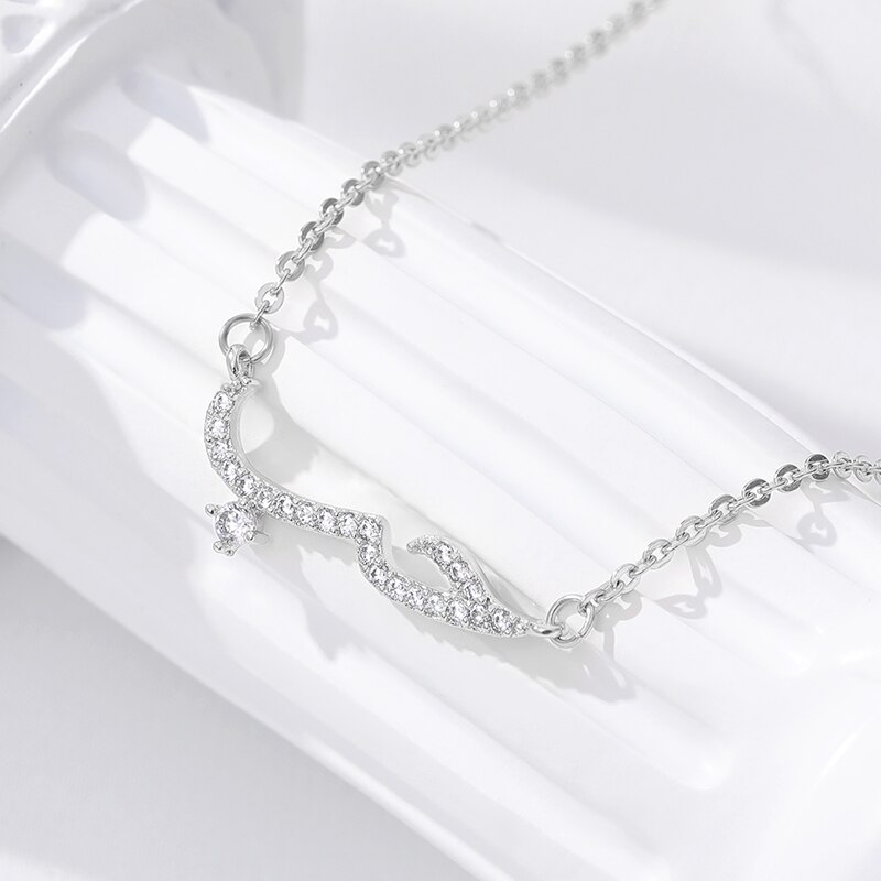 Collane con lettera d&#39;amore araba per donna Kolye ciondolo in cristallo collana girocollo coppia gioielli Collier Femme Bijoux moglie Bff regali: Platinum Plated