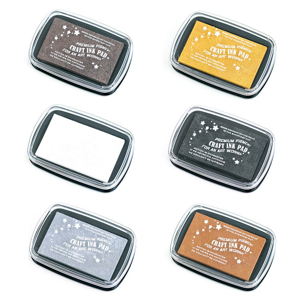Almohadilla de tinta de Color metálico Vintage, almohadillas de tinta para sellos de goma, papel de álbum de recortes, tamaño grande, 6,7x10cm