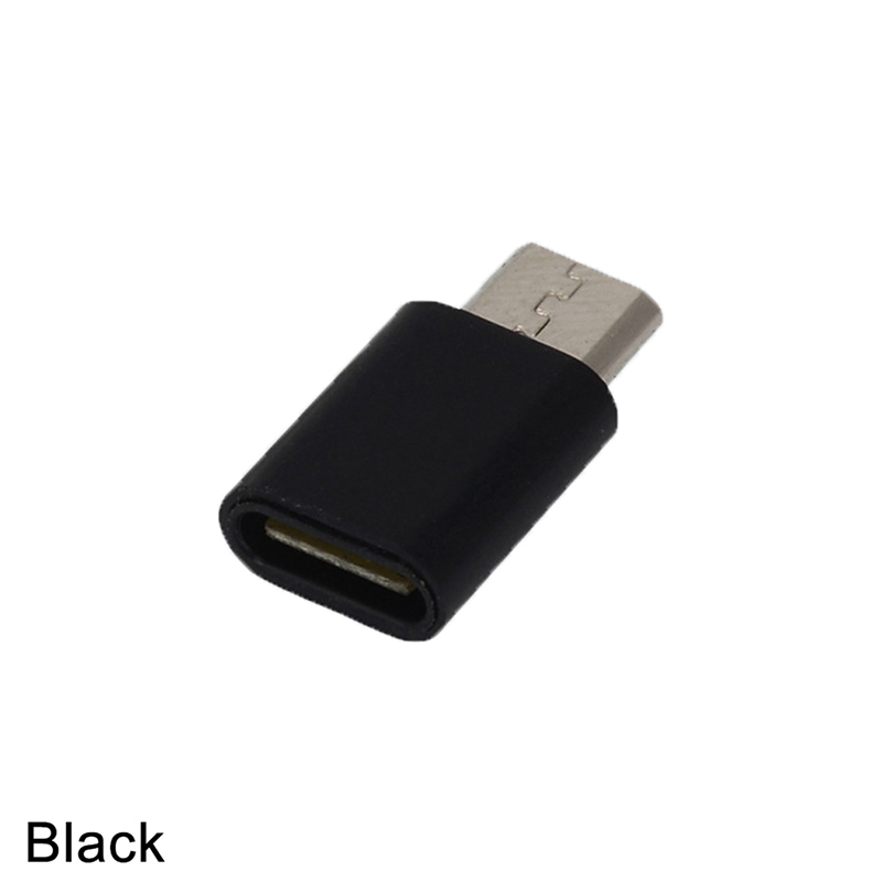 Adaptador de usb tipo c fêmea para micro usb macho, conector conversor, 1 peça: Black