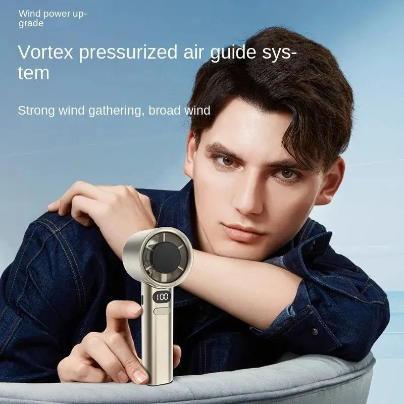 Oneplus handhållen minifläkt bärbar med 120 vindhastigheter, usb-laddningsbar, bladlösa personliga höghastighetsfläktar med ljudavstängning och digital display