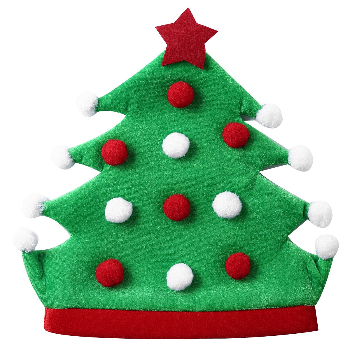 Unisex Volwassenen Zachte Fluwelen Kerstboom Hoed Santa Cap Xmas Party Haar Accessoires Grappige Kerst Hoed Partijen Hoofddeksels: Default Title