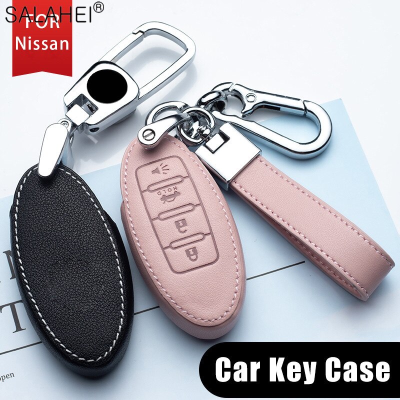 Leather Car Key Cover Case For Nissan Qashqai J10J11 X-Trail t31t32 kicks Tiida Pathfinder Murano Note Juke Infiniti For Car