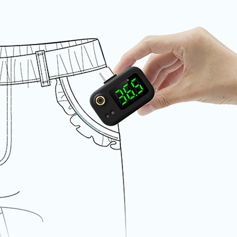Termómetro Digital portátil para el cuerpo humano, dispositivo electrónico con infrarrojos para la frente y la oreja, para teléfono móvil Android e IOS, tipo C