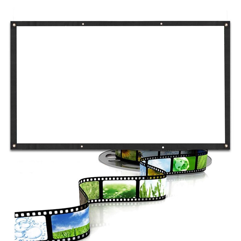 -84 Inch Portable Projection Screens 3D HD Wall Mounted Translucent Projection Screen Canvas 16:9 LED Projector Screen DIY Ho