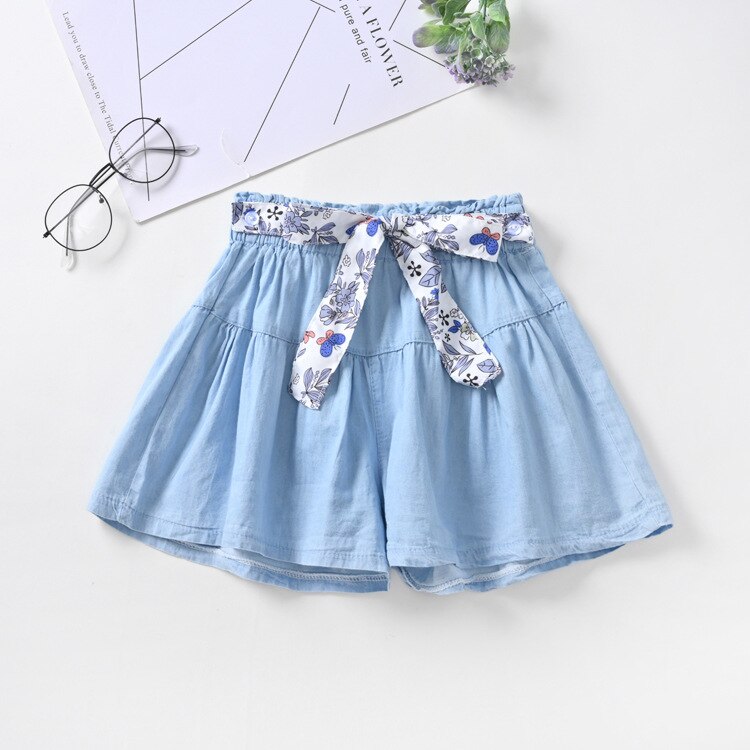 2022 estate nuova versione coreana A cento giri pantaloncini da donna tinta unita a-word Bowknot pantaloncini di jeans A vita media ragazze