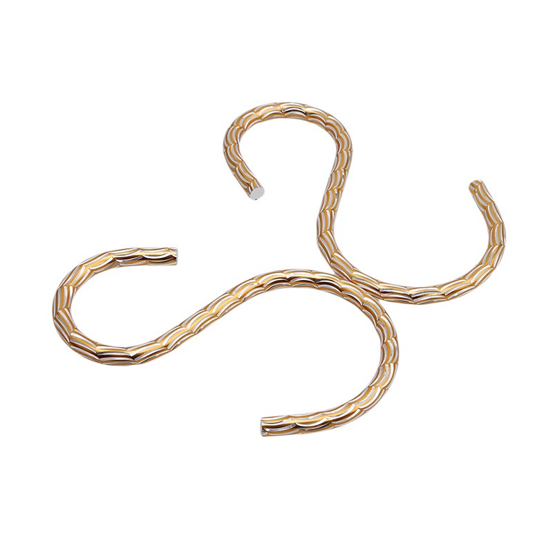Ganchos dorados en forma de S de aleación de aluminio para colgar ropa, toallas, artículos diversos, accesorios de almacenamiento de cocina y baño para el hogar, 2 unids/lote, 977174