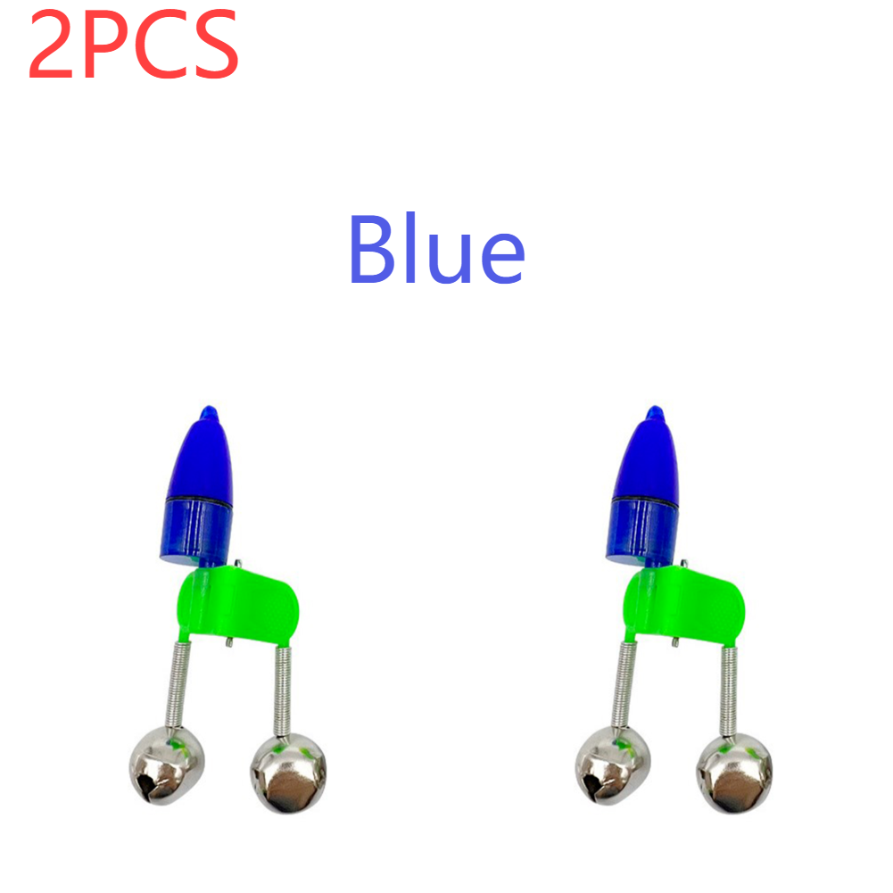 Cascabeles de pesca, caña de pescar nocturna, cebo para morder, luz de alarma, sonajero de pesca, picador de caña, accesorio de pesca de advertencia, 1-4 Uds.: Rojo