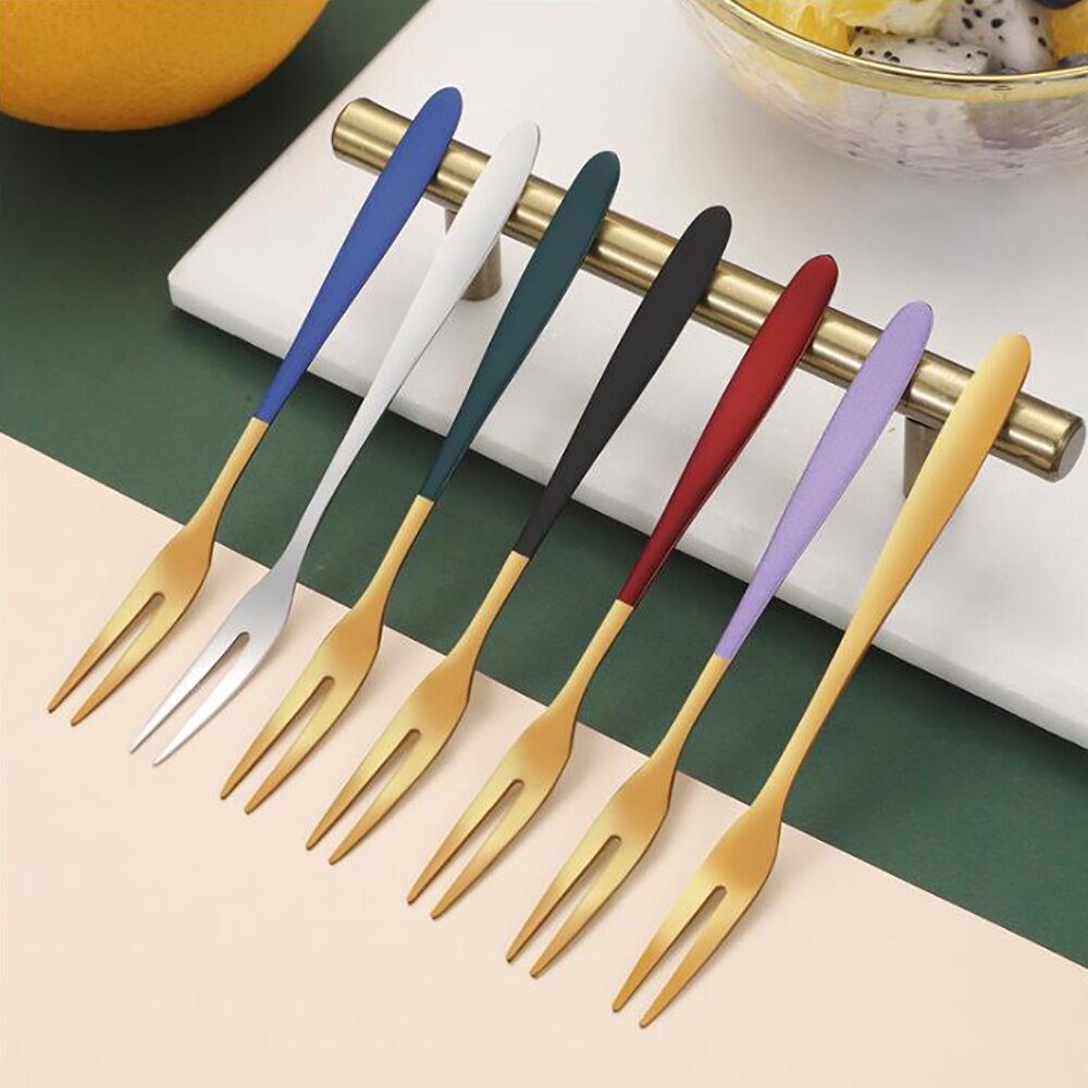1 Tenedor de fruta original de acero inoxidable de para uso doméstico, postre de fruta, tenedor de pastel de Luna, tenedor de restaurante, tentempié, tenedor de postre