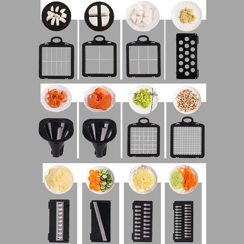 Vegetable Cutter Multi-Functional Household Cut Potato Chips Carrot Shredded Grater With Drain Basket Detachable Kitchen Tools