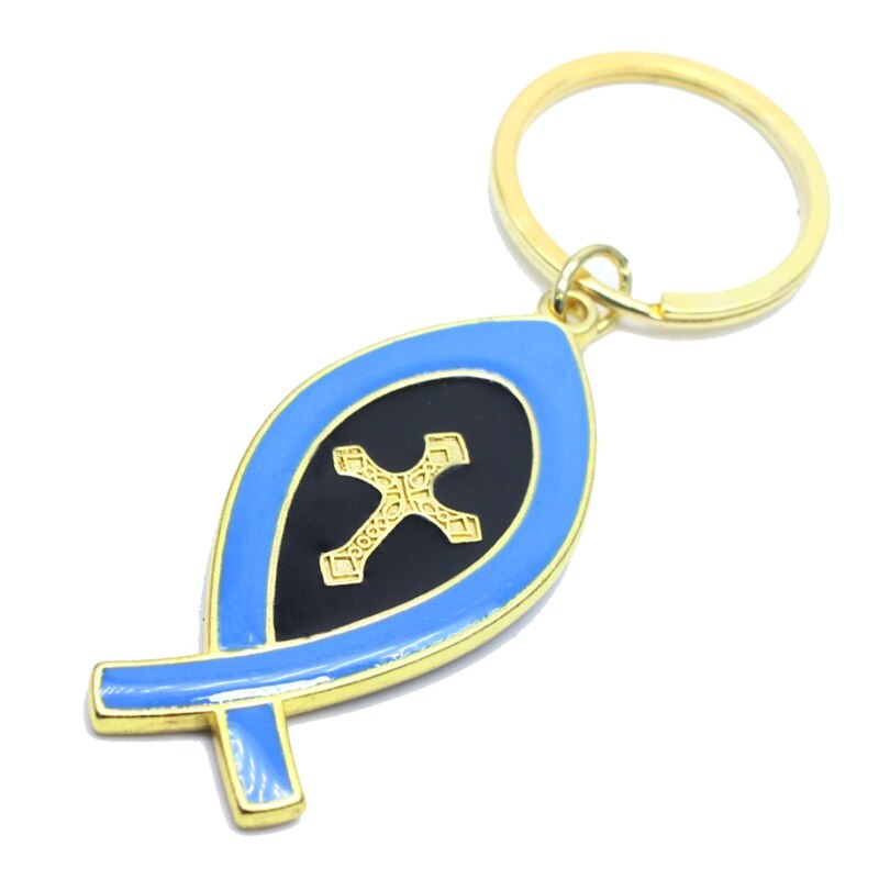 Kreuz Jesus Christus Schlüssel Schnalle Kirche Souvenirs Kurze Israel Fisch bilden Schlüssel Ring D0LD: 2