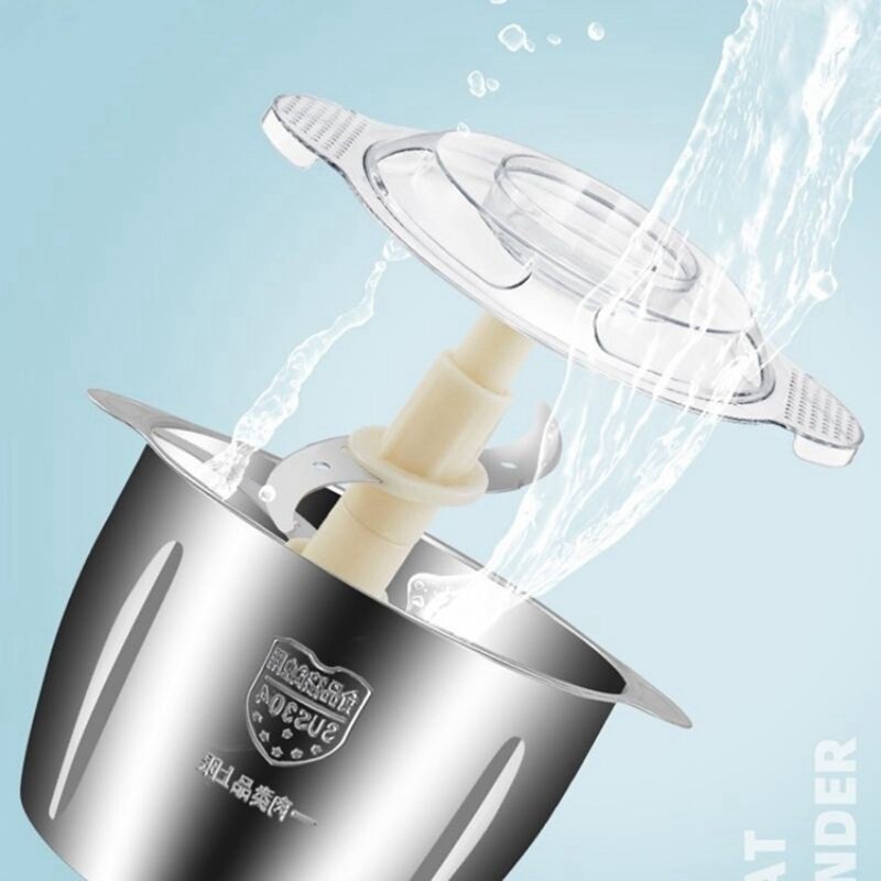 Food Chopper 4L Stainless Steel Electrical Food Processor Meat Grinder Blender Mixer Machine Kitchen Appliances,EU Plug