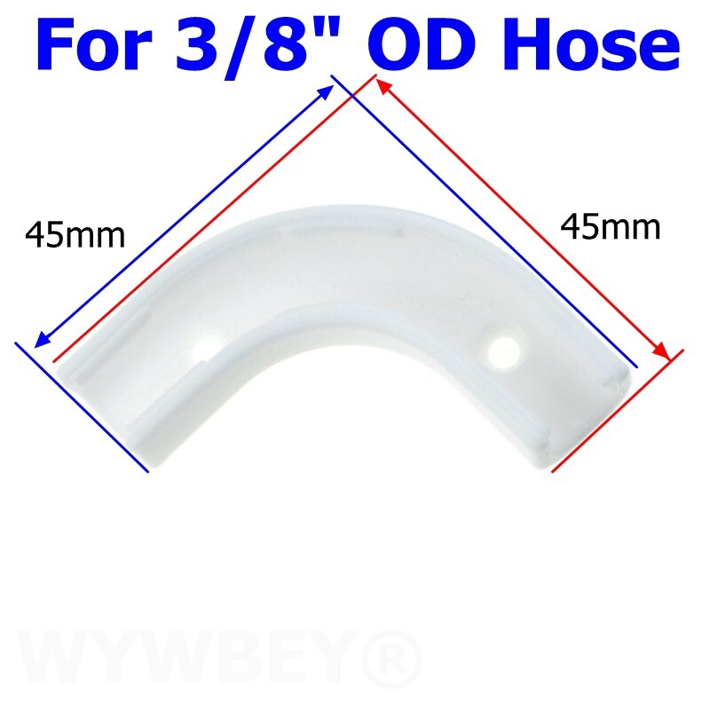 1/4 " 3/8 " pe letku vesiputken virtaus taivutuspidike 90 asteen kiinnityspuristin putki kulmakulman pidike ro vesijärjestelmän letkun putken suuntaus: 9.52mm od letkulle