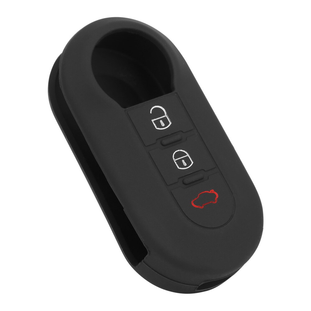 Autosleutel Case Cover Voor Fiat 500 Panda Grande Punto Bravo Stilo 500x Abarth Ducato Doblo Peugeot Flip 3 Knop siliconen Sleutelhanger