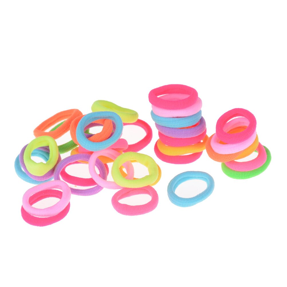 20pcs/lot (Mix Color) Candy Colored Elastic Ponytail Holders Accessories Girl Women Rubber Bands Tie Gum