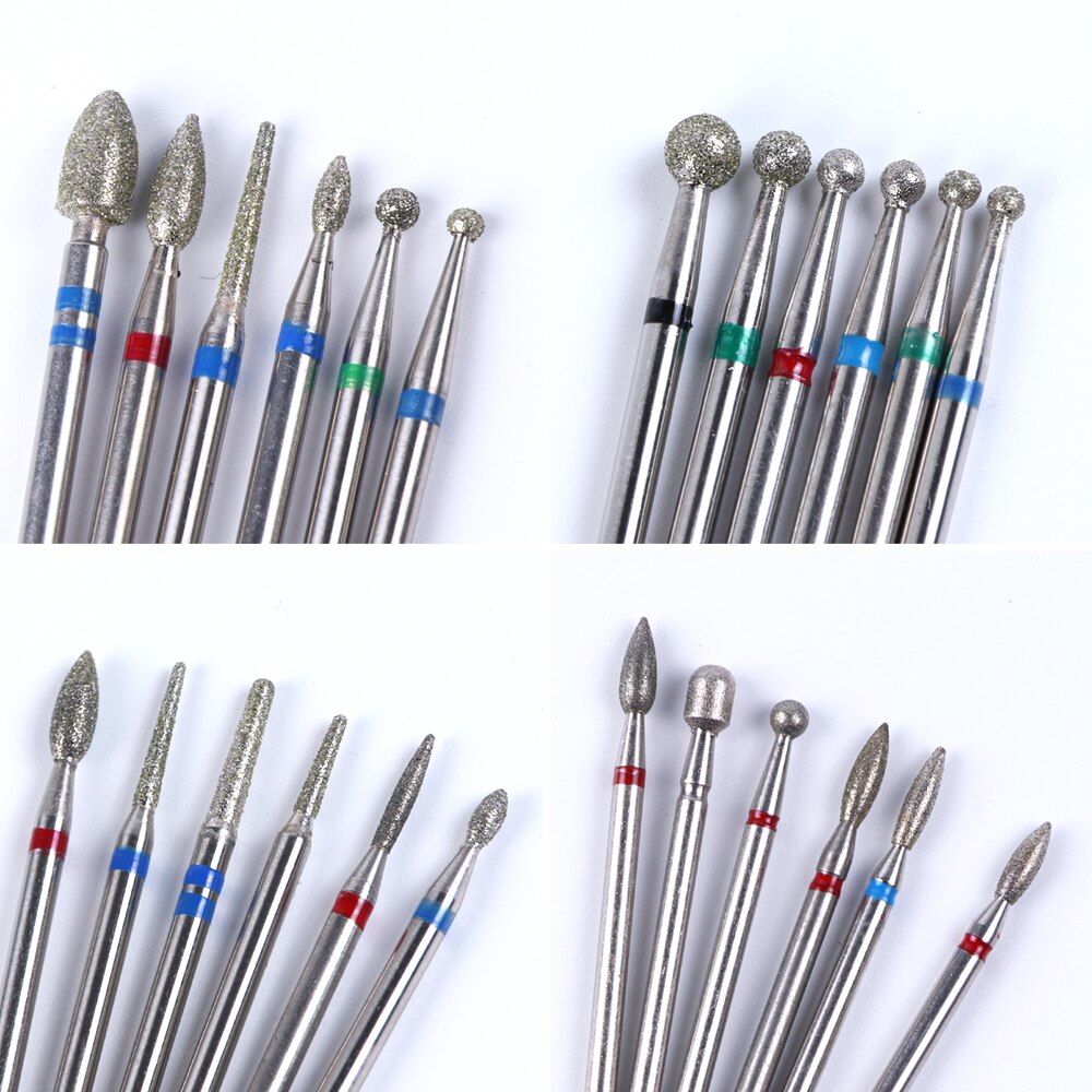 Uds diamante cortadores para uñas de manicura brocas Rotary Burr de archivos Molino de cepillo eléctrico amoladora corindón herramientas BEJG