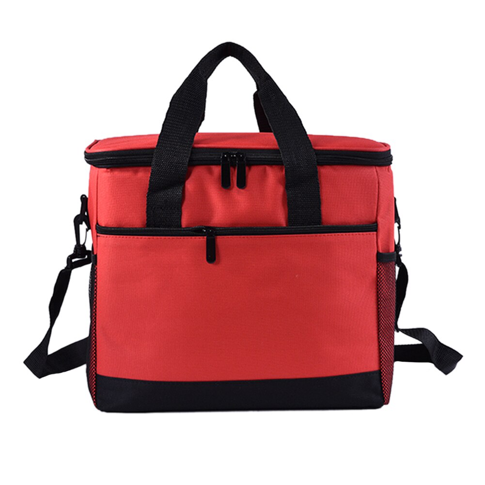 Waterproof Camping Picnic Bags Insulated Lunch Bag Leakproof Thermal Lunch Box Cooler Tote Food Container: Rood