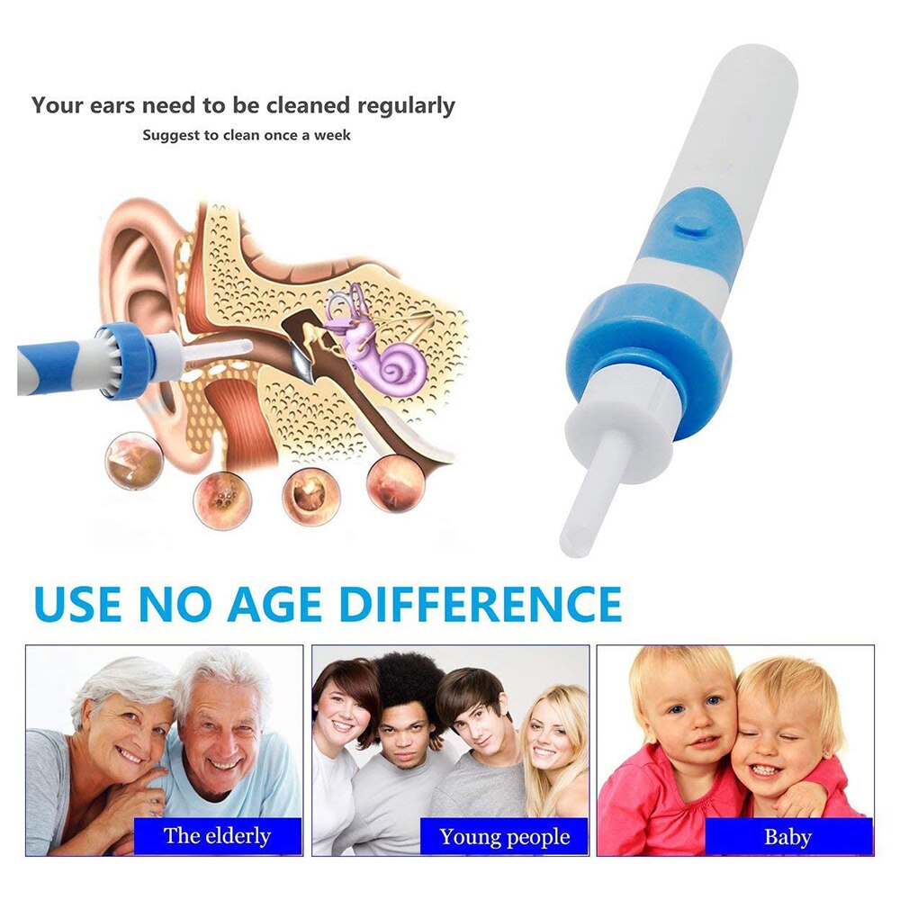 Children Ear Cleaner Electric Ear Pick Safety Remove Earwax Tool Kids Health Ears Care Set Soft Remover Ear Wax Tools For Adult