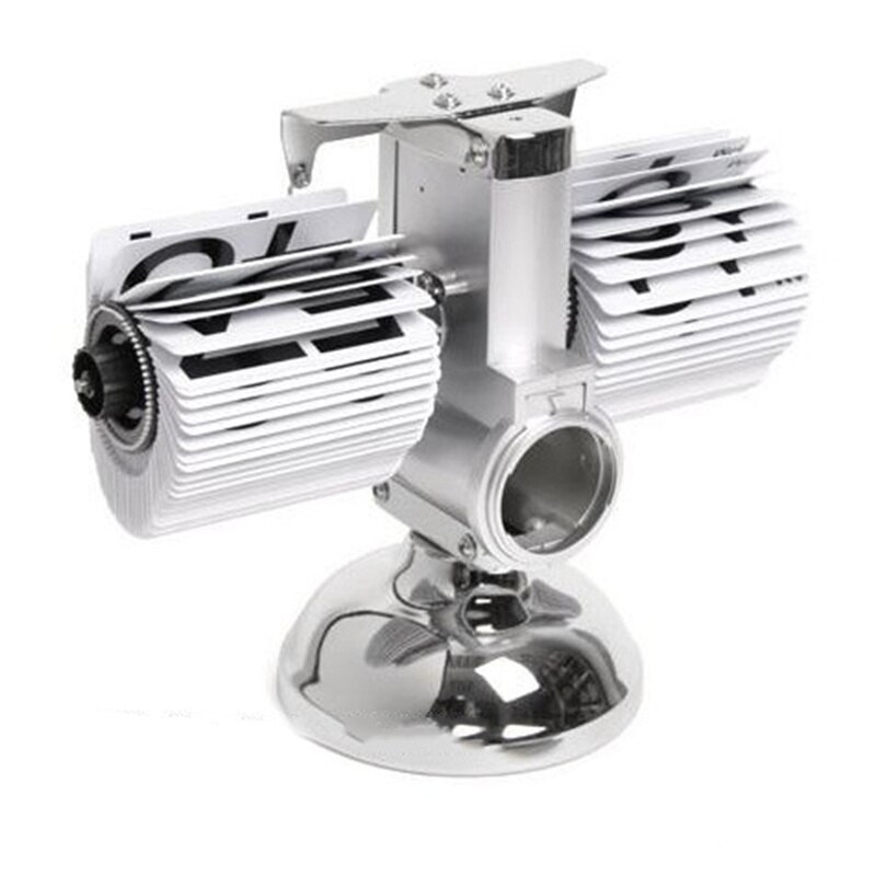 Retro Flip Clock Stainless Steel Small Scale Table Clocks Home Desktop Flip Internal Gear Operated Quartz Clock