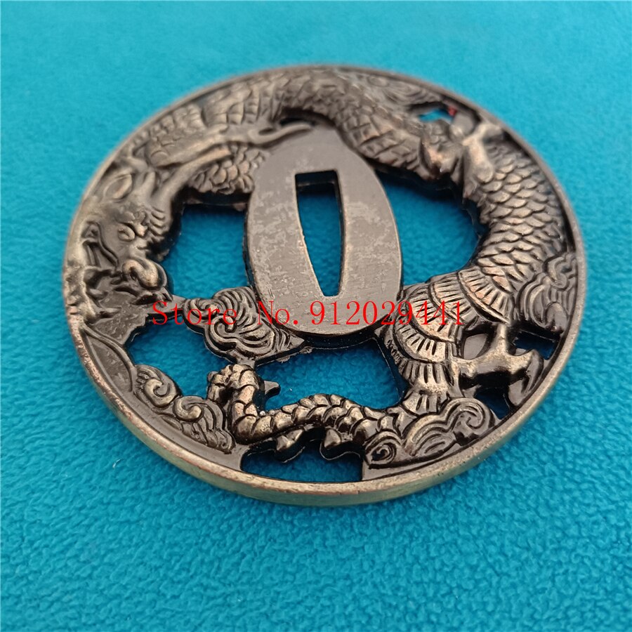 Mooie Japanse Guard Dragon Tsuba Fitting Samurai Katana Zwaard Mes Guard Wakizashi Zwaard