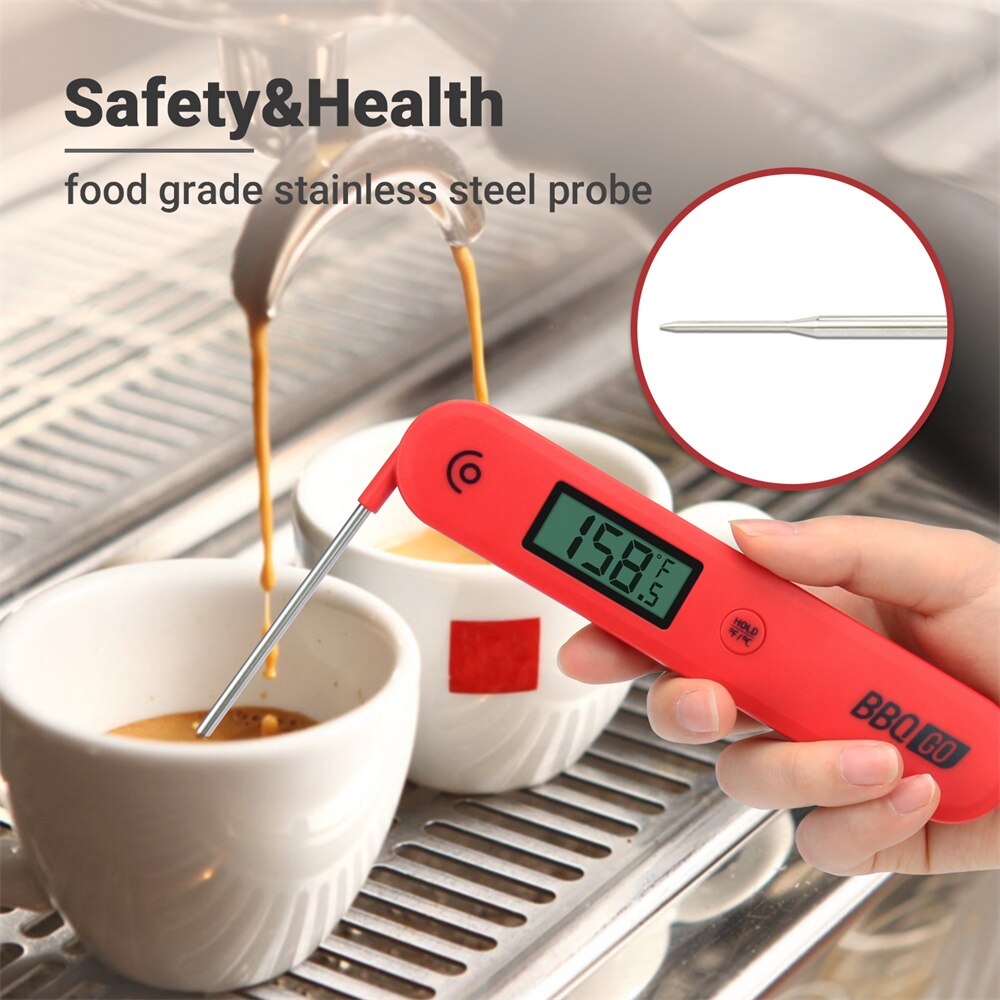 INKBIRD Digital Meat Thermometer BG-HH1C Instant Read Cooking Food Thermometer with Foldable Probe and Large Screen for Meat