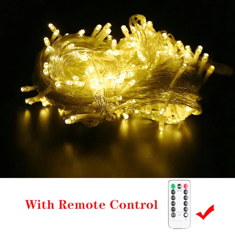 LED String Fairy Lights 1.5M-100M Chain Outdoor Garland Waterproof 220V/Battery/USB for Wedding Party Tree Christmas Decoration