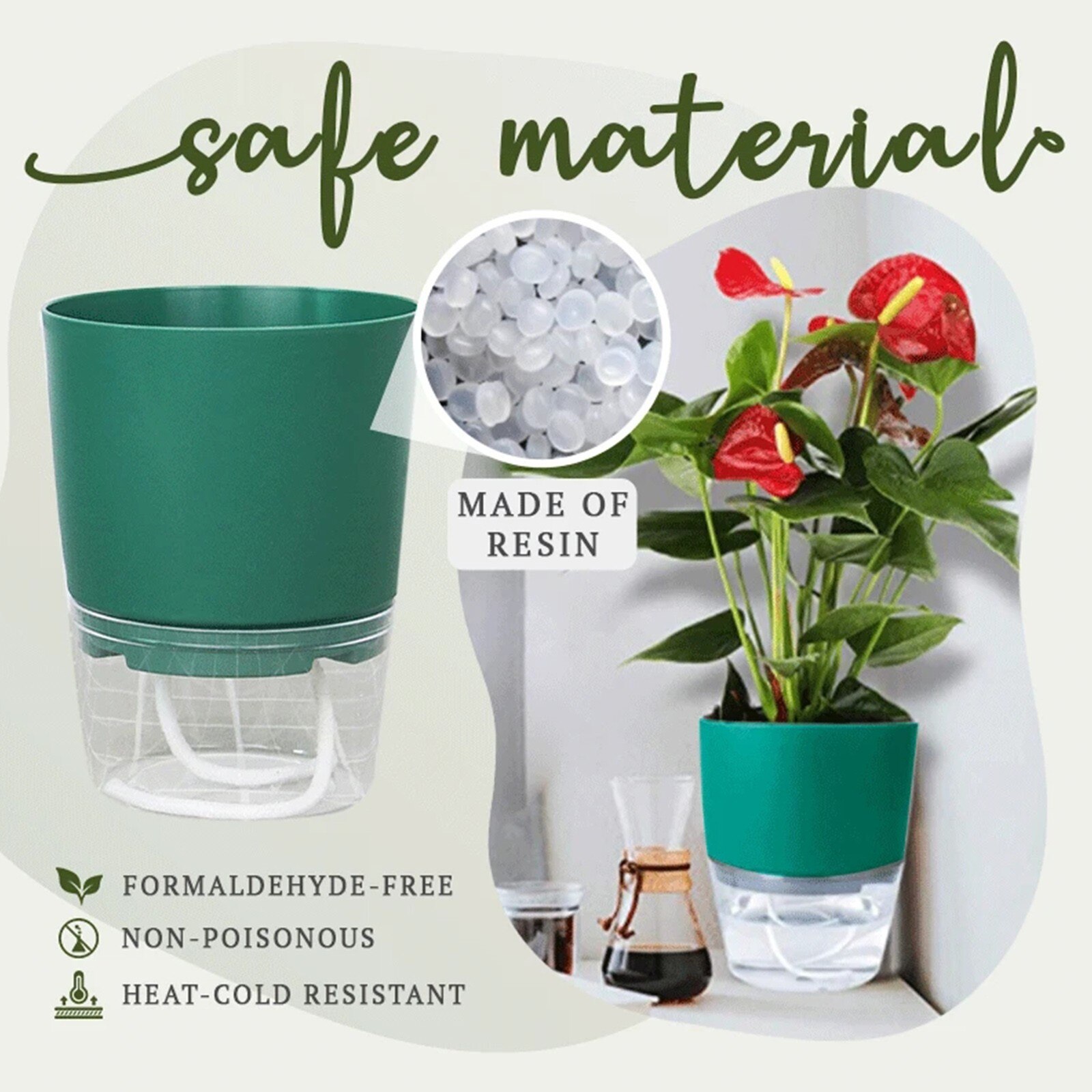 Hors sol Absorbant L'eau Pot De Fleur Automatique absorbant L'eau Plante En Pot Fleurs En Pot Automatique d'absorption d'eau Pot de fleurs