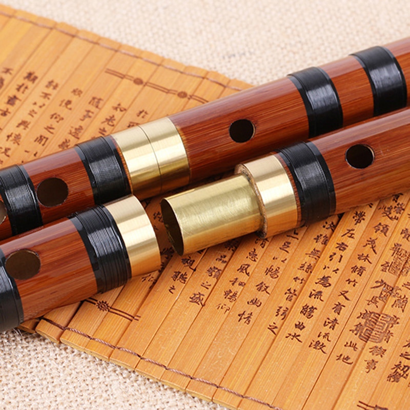 Flauta de bambú Dizi china tradicional hecha a mano, instrumento de viento de madera con guantes, Mini destornillador, funda acolchada para principiantes, Uds.