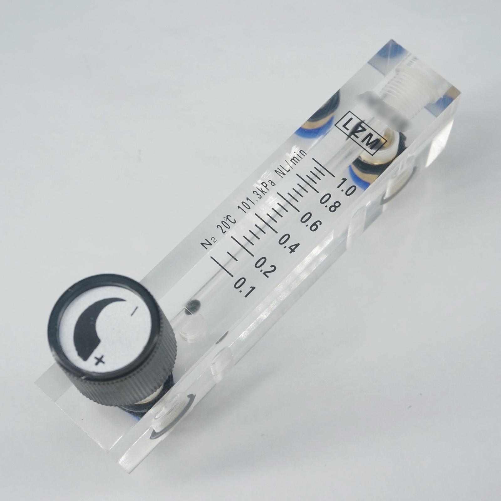 0.1-1L/min LZM-6T N2 Nitrogen Acrylic Panel Flowmeter Rotameter With Control Valve Push In 6mm Tube