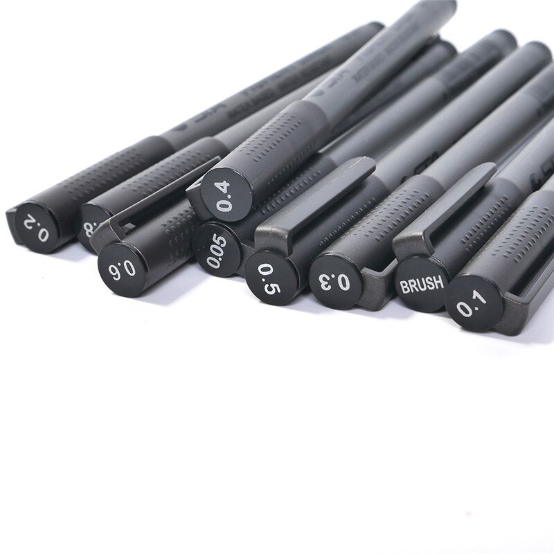 9 Sizes Waterproof Art Sketch Comics Art Markers Smooth Pigment Liner Micron Pen Needle Drawing Marker School Papeleria