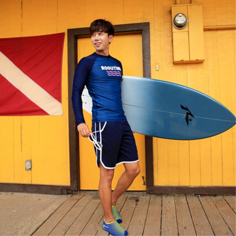 Traje de baño de dos piezas para hombre, traje de buceo y surf, ropa deportiva de secado rápido para el agua,