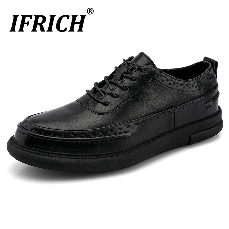 Klassiska herrskor bekväma oxford läderskor man snörning brogue män skor fest män skor