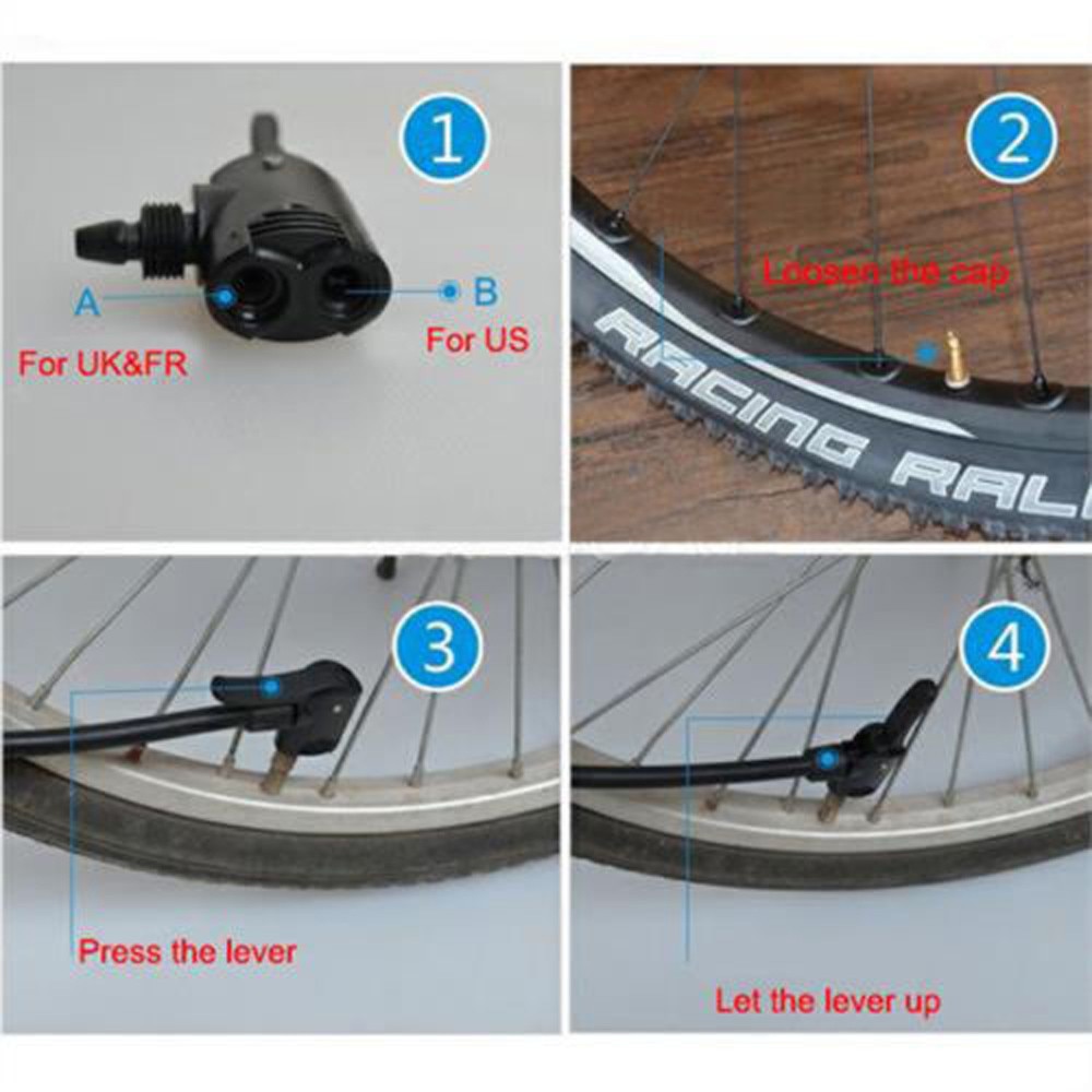 Cykel cykel pumpe dyse slange adapter dækrør udskiftning presta dobbelt hoved luftpumpe adapter ventil konverter tilbehør