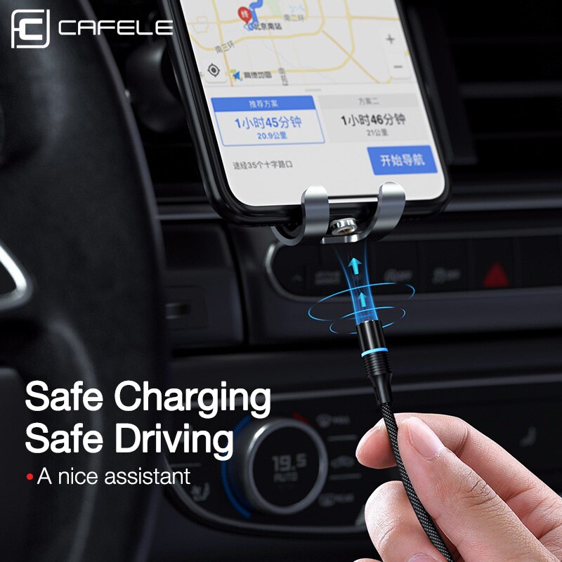 CAFELE QC3.0 LED Magnetic USB Cable for iPhone USB Type C Micro Cable 3A Fast Charging Cables for Huawei Samsung Xiaomi Oneplus