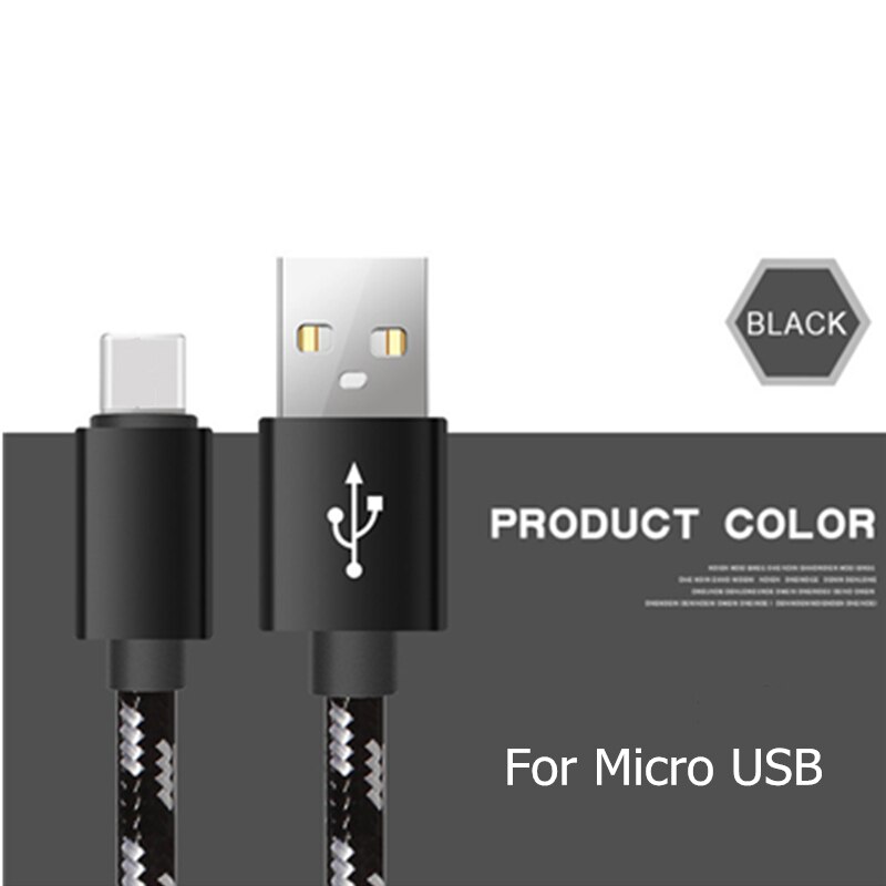 Micro USB Kabel Voor Xiaomi Redmi Note 5 Pro 4 Omkeerbare Micro USB Lader Data Kabel Voor Samsung S7 Mobiele telefoon USB Apparaat: Black For Micro USB / 1m