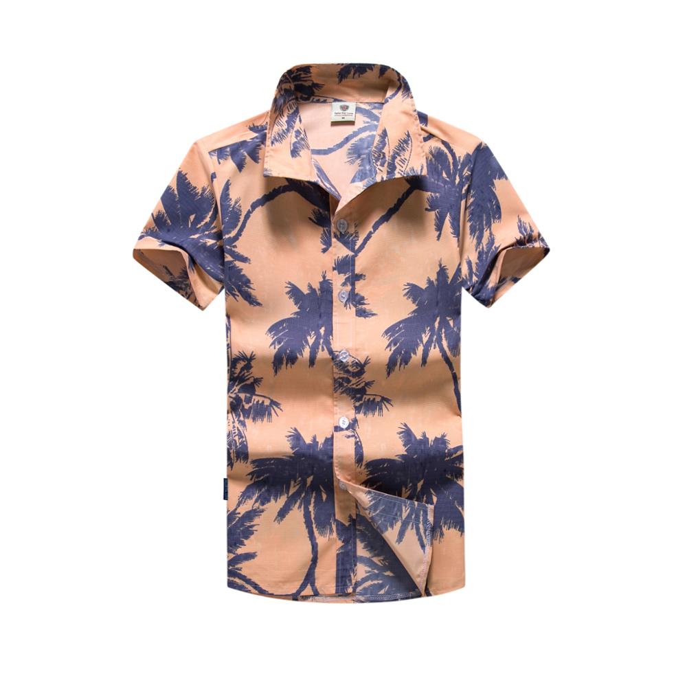 Menn toppskjorter kortermet skjorte topper hawaiian beach sommer trykt knapp nedtrekkbar krage fritidsskjorte streetwear