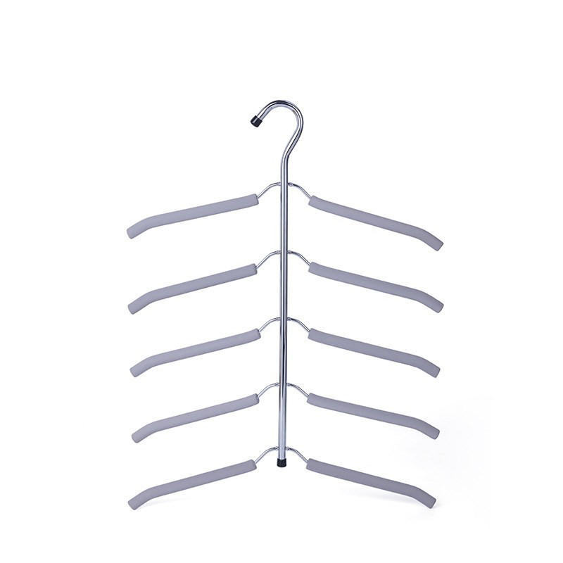 Multilayer Stainless Steel Clothing Storage Racks Fish Bone Shape Clothes Hanger Wardrobe Drying Rack Laundry Storage Holder: gray clothes
