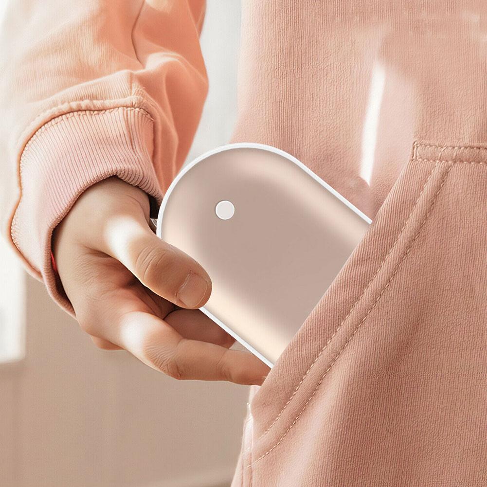 5000mAh USB Rechargeable Electric Hand Warmer Winter Mini Heating Pocket Double-Side 1 2 Power Bank Long-Life In 5V P8C6