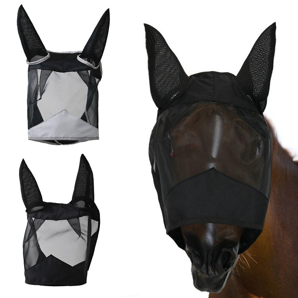 Paard Fly Cover Riding Mesh Cover Anti Mosquito Cover Ademend Volledige Gezicht Polyester Paard Care Producten