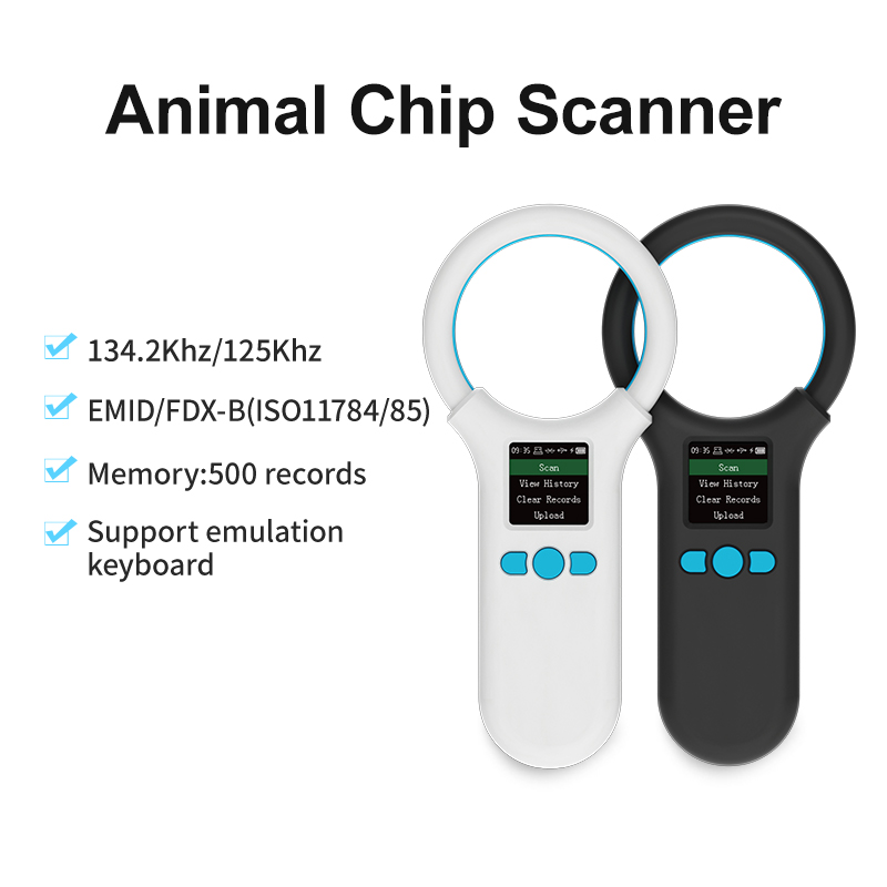 Lecteur RFID pour animaux 134.2KHz 125kHz, Scanner de micropuces pour animaux de compagnie, chat, chien, puce en verre FDX-B, USB/Bluetooth/2.4G, lecteur d'étiquettes pour animaux