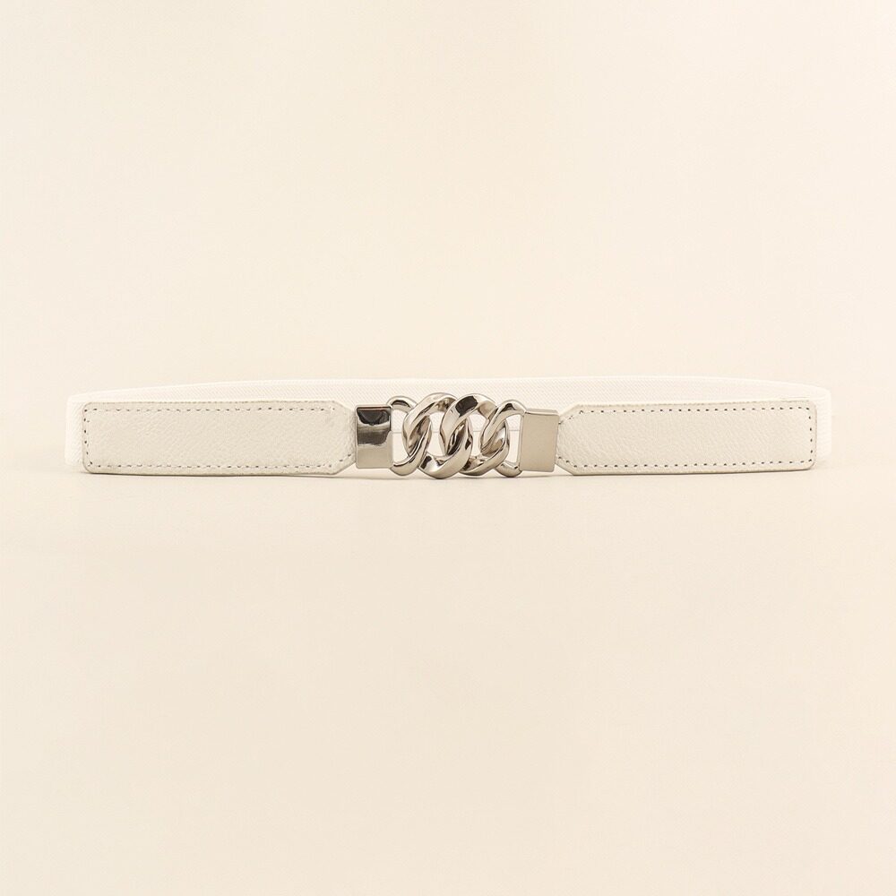 Dames Elastische Dunne Riem Taille Afdichting Met Jurk Trui Jas Veelzijdige Decoratieve Ins Riem Gm002: Zilver