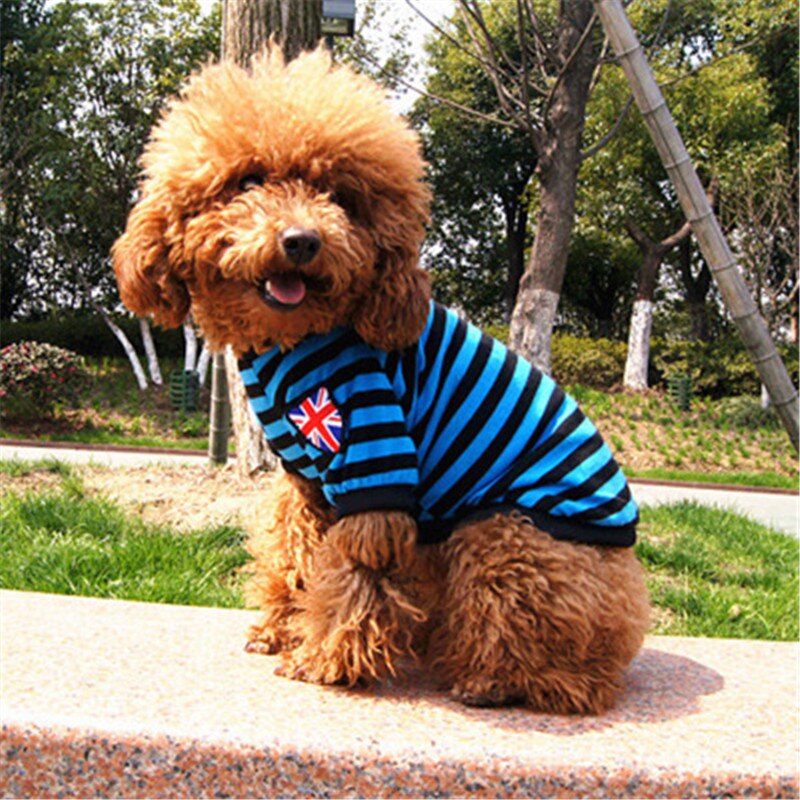 Striped Dog Clothes Summer Pet Vest For Dogs Costume Chihuahua Yorkshire Pet Dresses Cotton Dog Vest Shirt Puppy Pets Clothing
