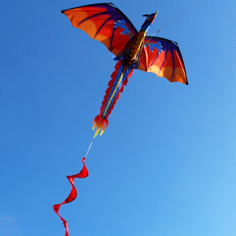 3D Dragon Kite Met Staart Vliegers Voor Volwassen Vliegers Vliegen Outdoor 100M Kite Lijn