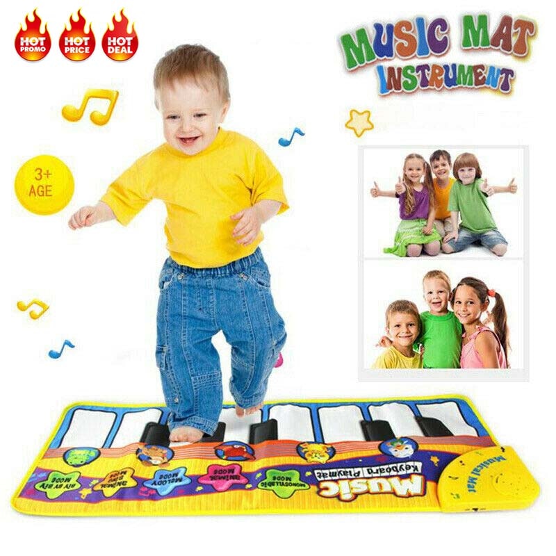 Drenge piger børn baby musikalsk klaver legemåtte udvikling pædagogisk tøjdyr baby sød klaver nøgle pvc musik tæppe mat