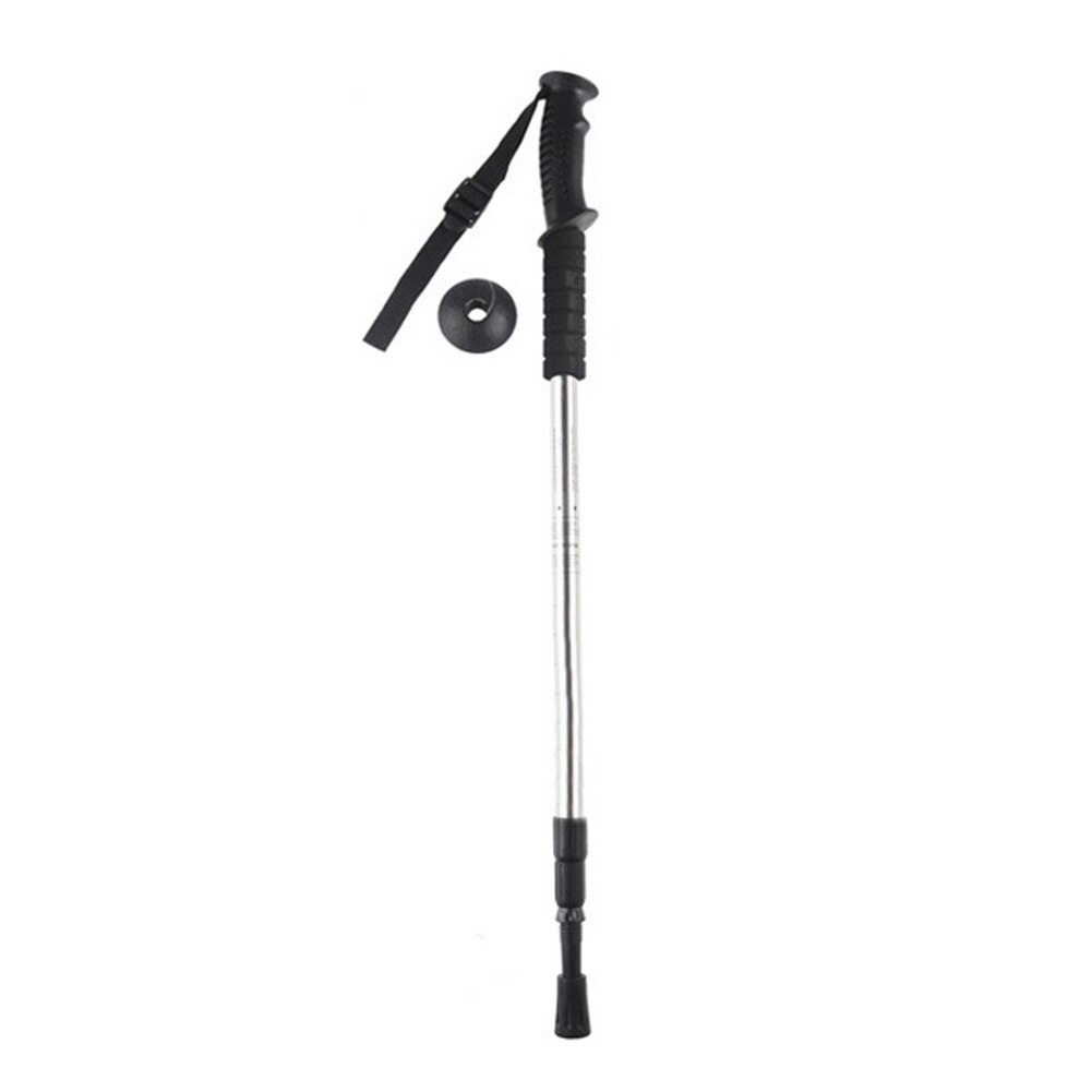 Portable Telescopic Outdoor Climbing Ultralight Trekking Pole Walking Stick: Silver