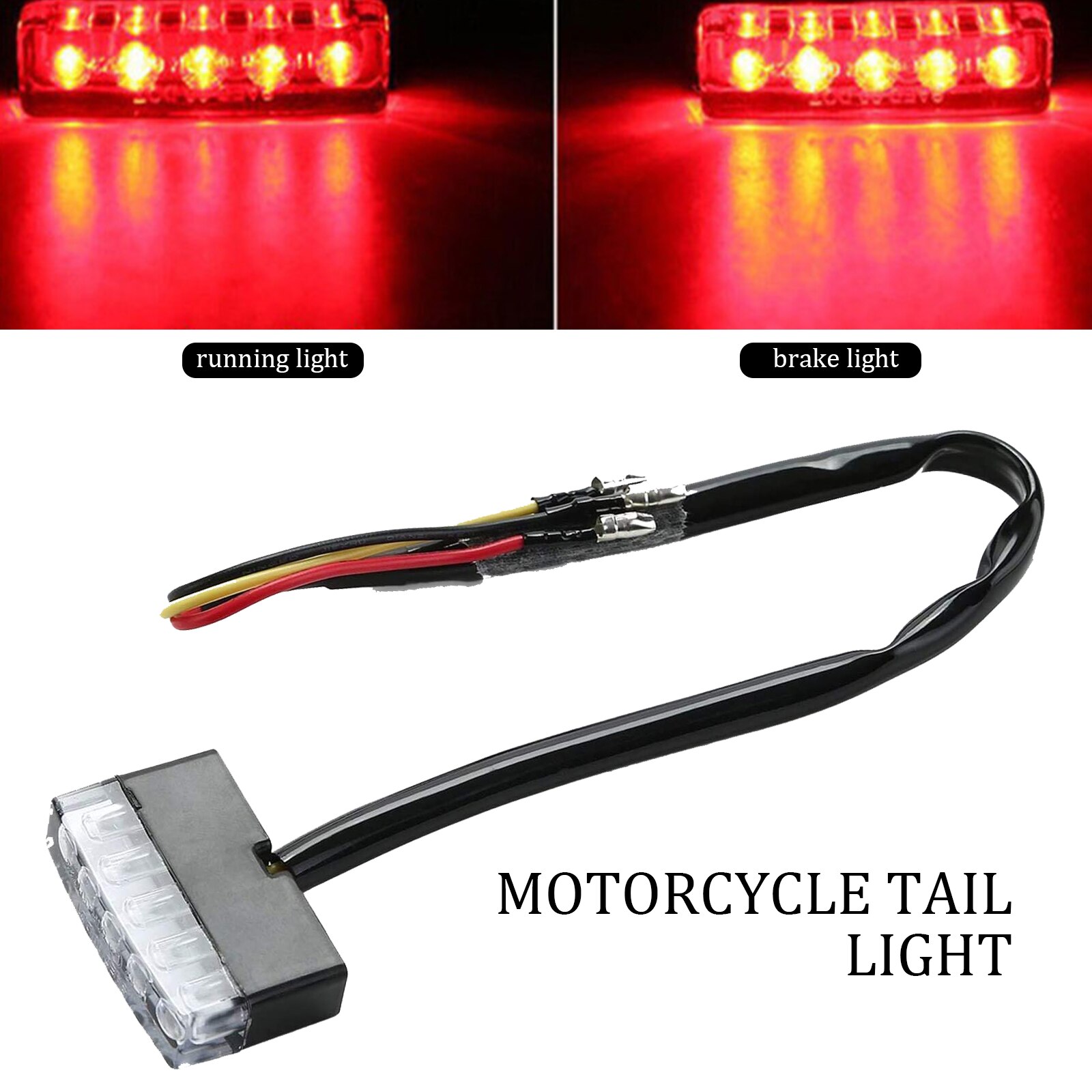 5W Motorcycle Scooter ATV Bike Red Rear Tail 12V Mini 5 LED Universal Low Consumption Stop Brake Light Lamp