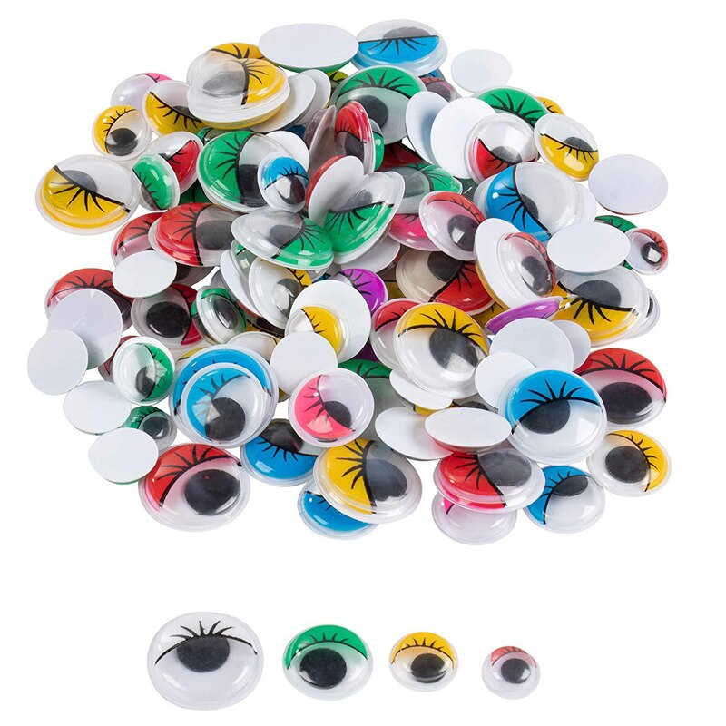 Lot de 100 yeux en peluche à faire soi-même, adhésif mixte, couleur noir et blanc, accessoires pour yeux de poupée, boule, jouet,: Bleu marine