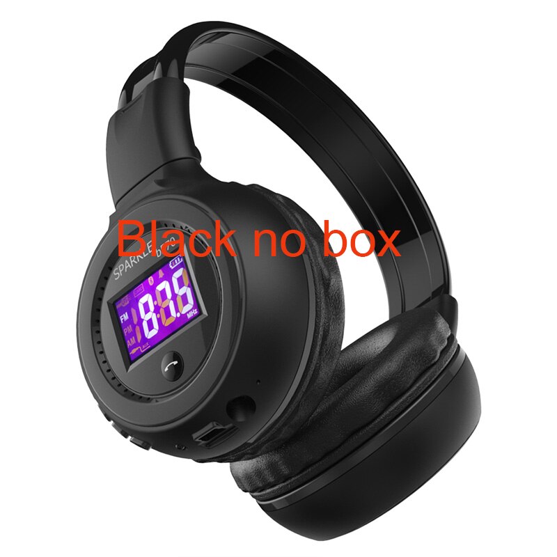 ZEALOT B570 Deep Bass Bluetooth Headset FM Radio HIFI Noise Reduction Wireless Stereo Music Headphone with MIC LED Screen: Black no box